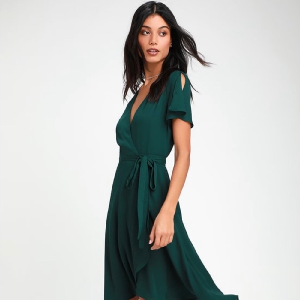 NWT Lulu’s Rise to the Occasion Emerald Green Dress